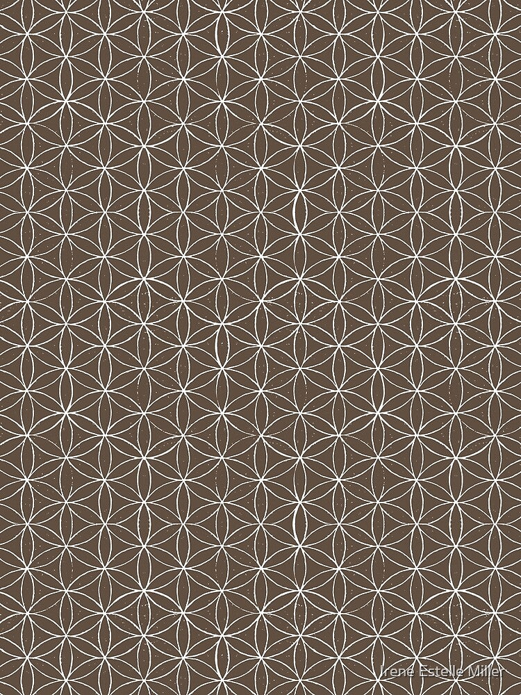 Flower of Life Linocut Pattern - Earth + Snow by Irene Estelle