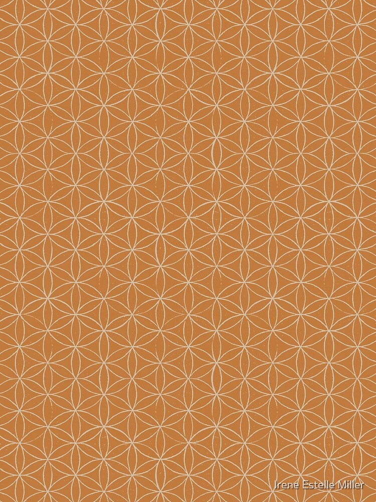 Flower of Life Linocut Pattern - Rust + Dove by Irene Estelle