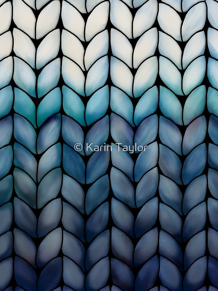 Chunky Ocean Blue Faux Knit by Karin Taylor