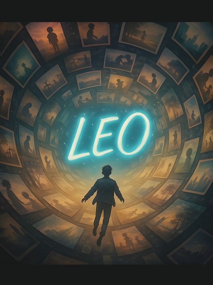 LEO Memory Tunnel – Surreal Dreamscape Collage Name Design by VoidBloom Studio