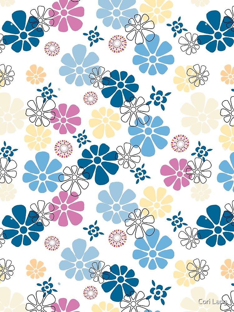 Retro Vibes - Blue/white - 24A-003 by Cori Lang