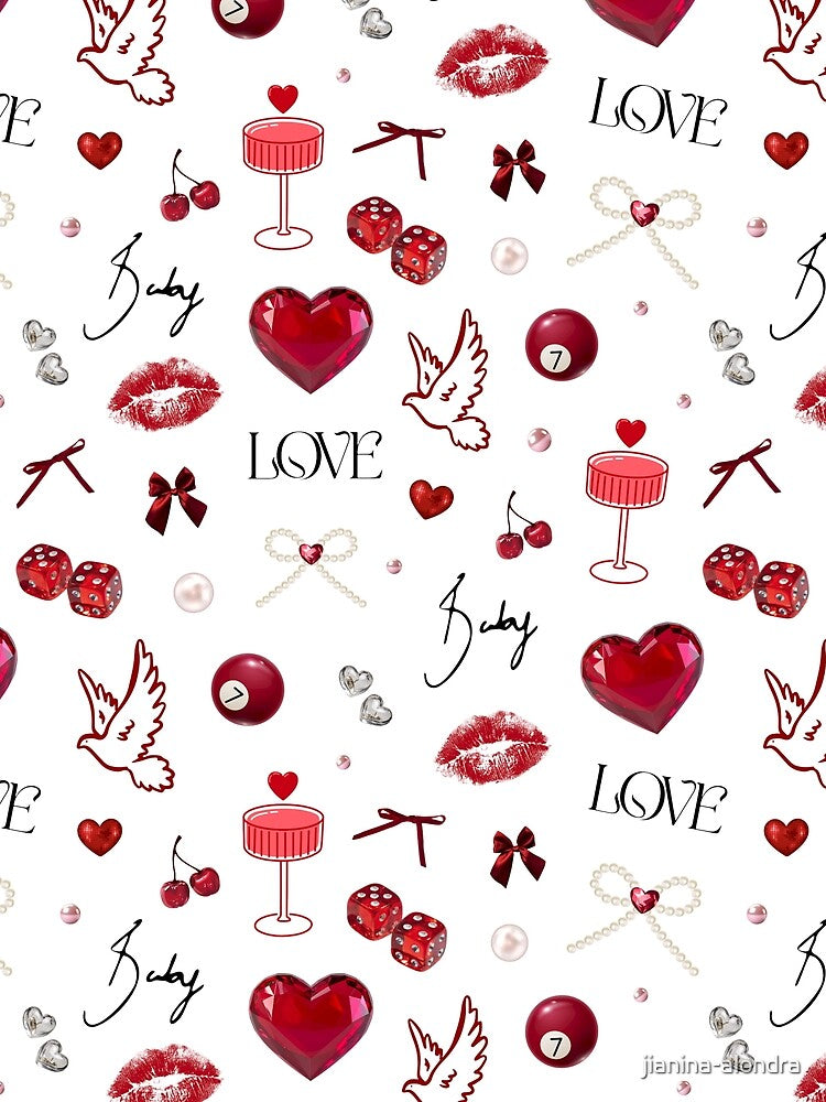 Y2K Love Cherry Valentine Pattern by jianina-alondra