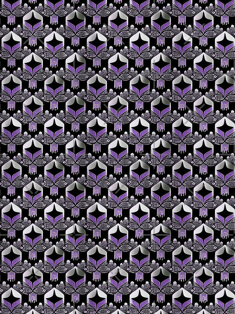 Traditional slavic futuristic purple and black pattern by YeKnot