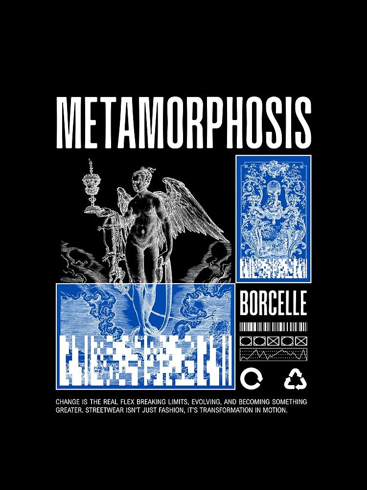 Black & Blue Grunge Metamorphosis Streetwear T-Shirt by Personal Connection