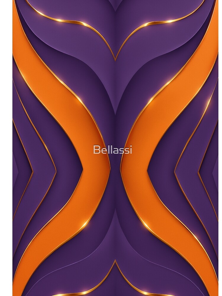Abstract Geometric Pattern in Purple and Orange by Bellassi