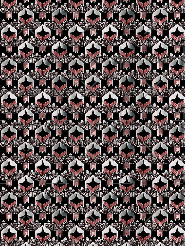 Traditional slavic futuristic red and black pattern by YeKnot