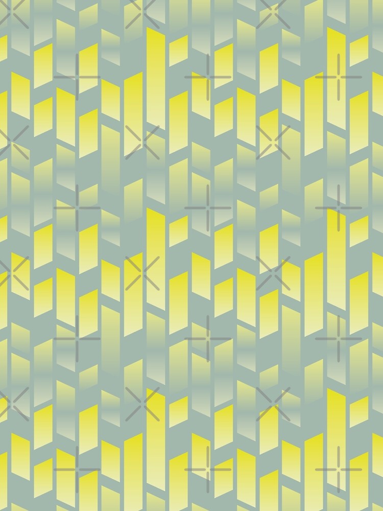 Lemon lime abstract parallel rectangle shapes by Marlene Wagenhofer