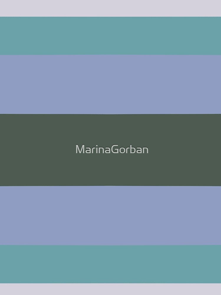 Retro Color Stripe Blue, Teal, Hunter Green, Gray Smoke by ViewerEqualsPhoton