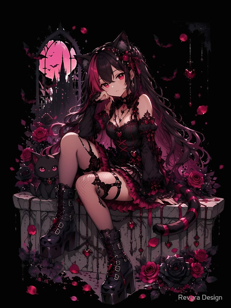 Copy of Copy of Copy of Copy of Copy of Copy of Copy of Copy of Copy of Copy of  Cute Gothic Anime Girl Everything Sucks by Revyra Design