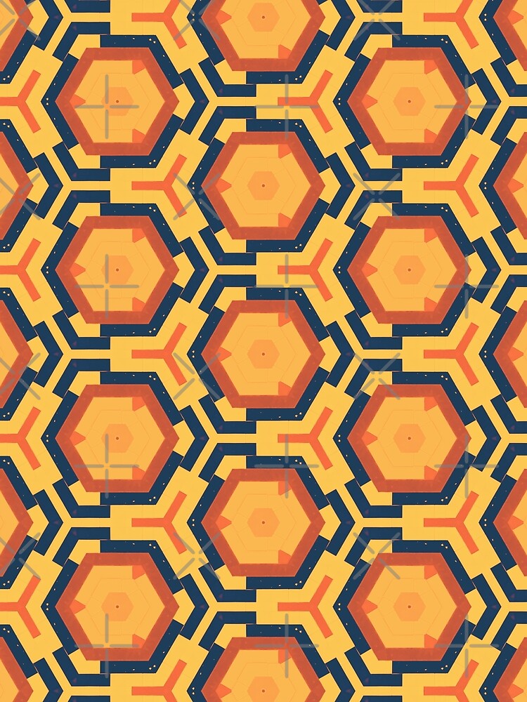 Cyber Yellow Hexagon Pattern by palaco210