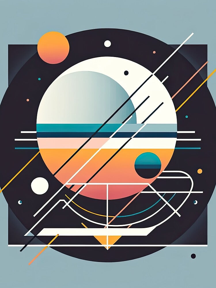 Minimalist futuristic graphic art with geometric shapes by SunkenCost