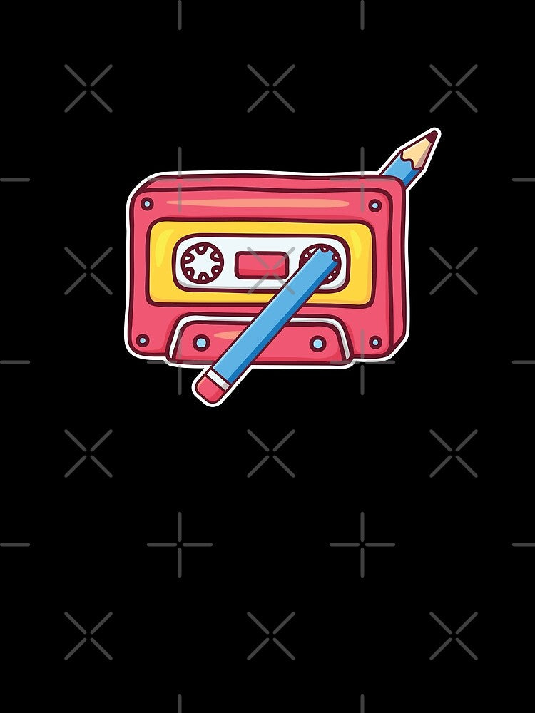 Pencil In A Cassette Tape: 80s riddle by Happy Puppy Print On Demand