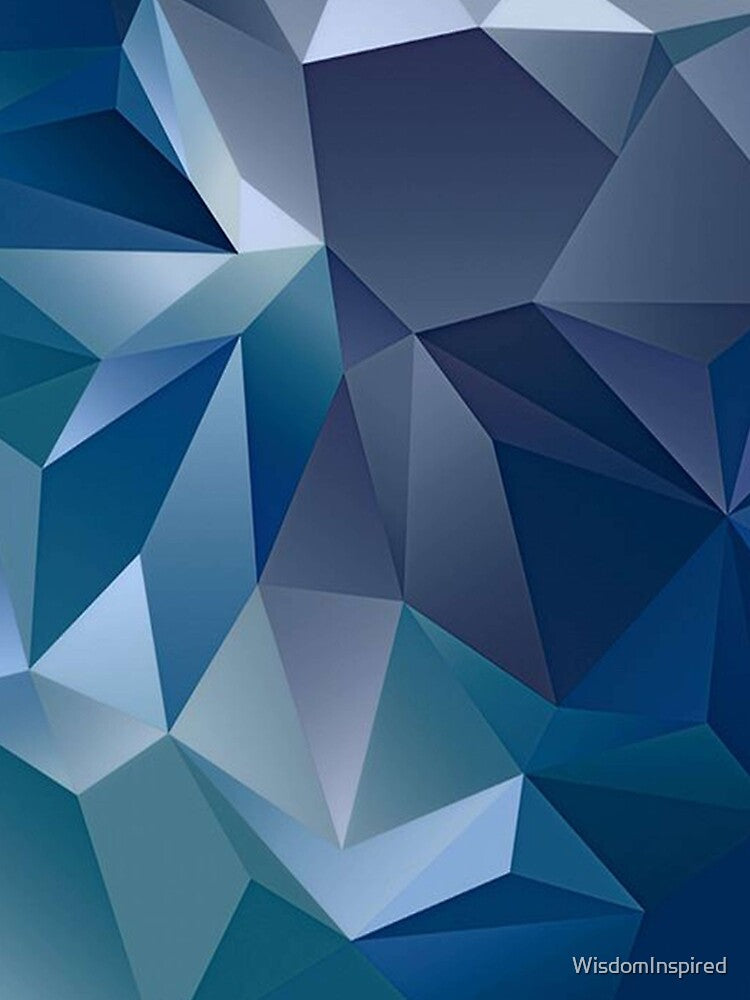 Geometric Shapes in Shades of Blue by WisdomInspired