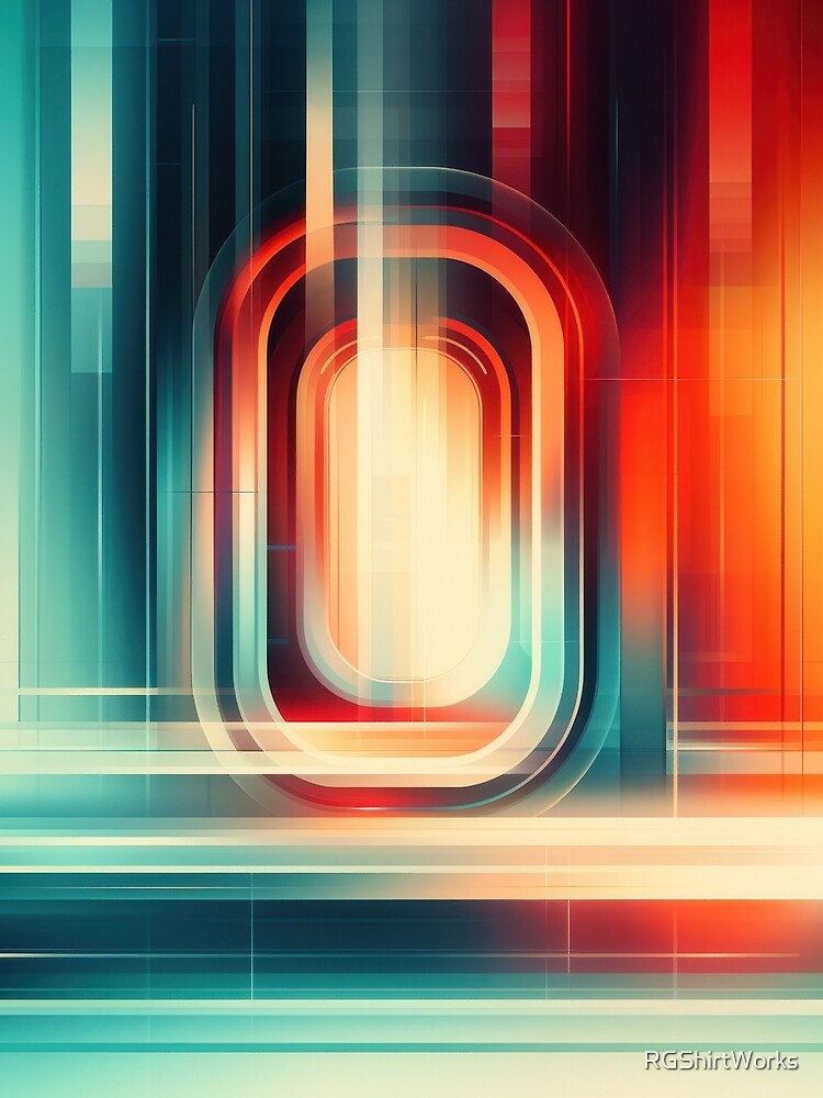 Abstract Neon Design With Circular Shapes by RGShirtWorks