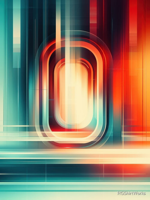 Abstract Neon Design With Circular Shapes by RGShirtWorks