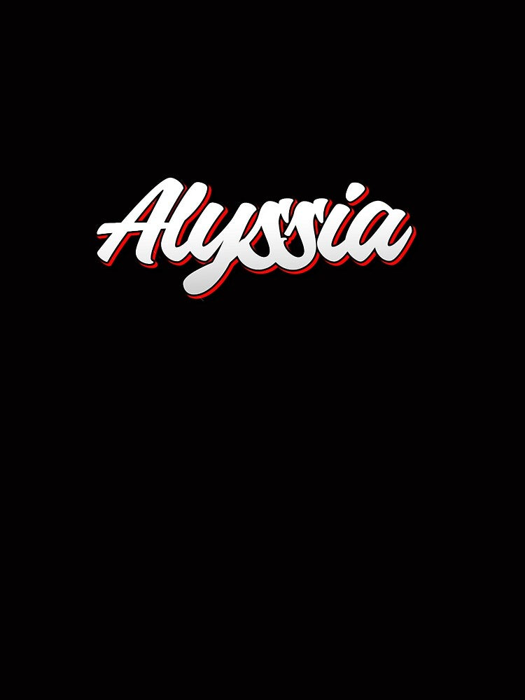 Retro Alyssia Name Label (Black) by KACIIBARN