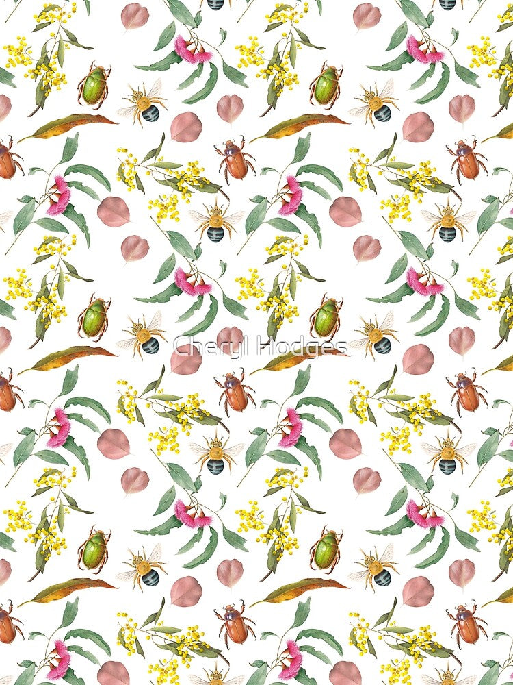 Botanical and insect pattern - Australian natives by Cheryl Hodges