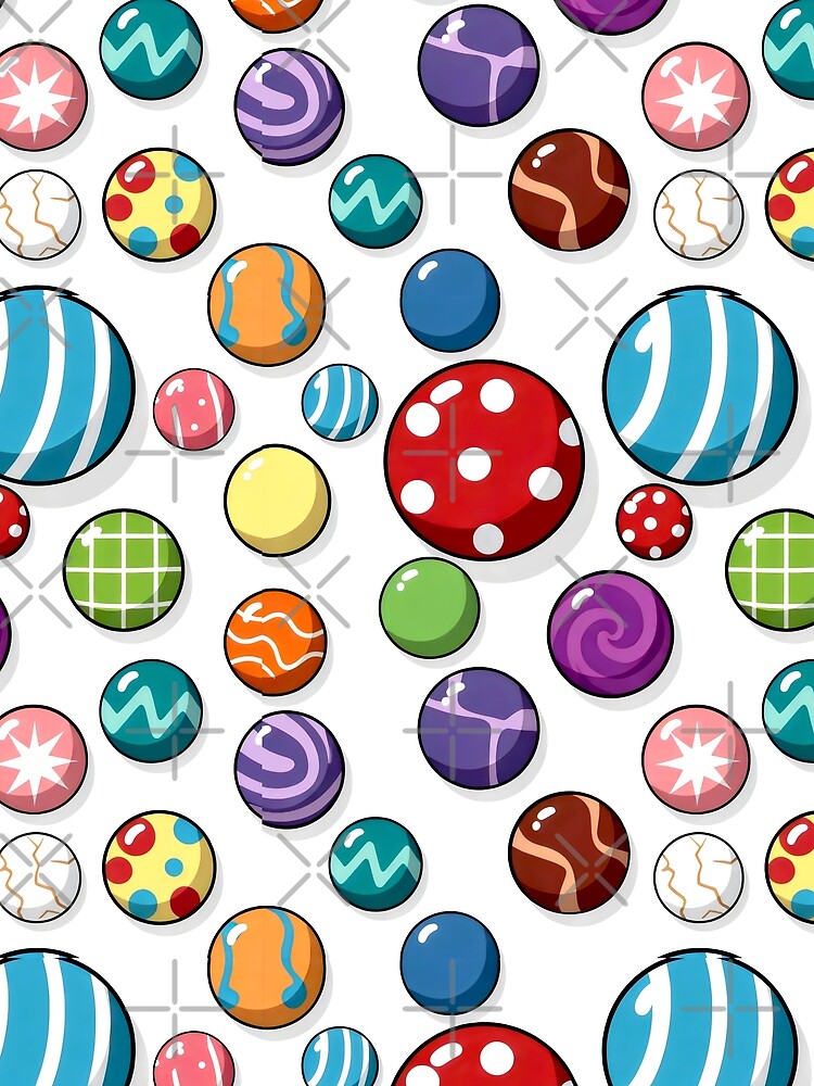 Colorful Marbles Pattern Abstract Geometric Vibrant Orbs by SplashTastic