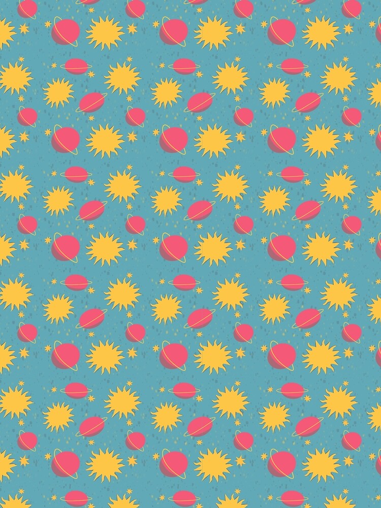 Vintage inspired space themed pattern 60s psychedelic Retrofuturism atomic space age by OpiaWaves