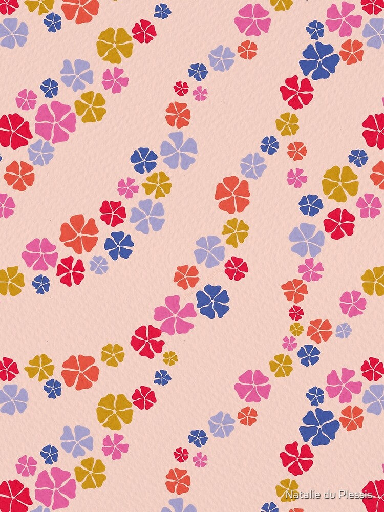 Retro Rainbow Flowers by Natalie du Plessis