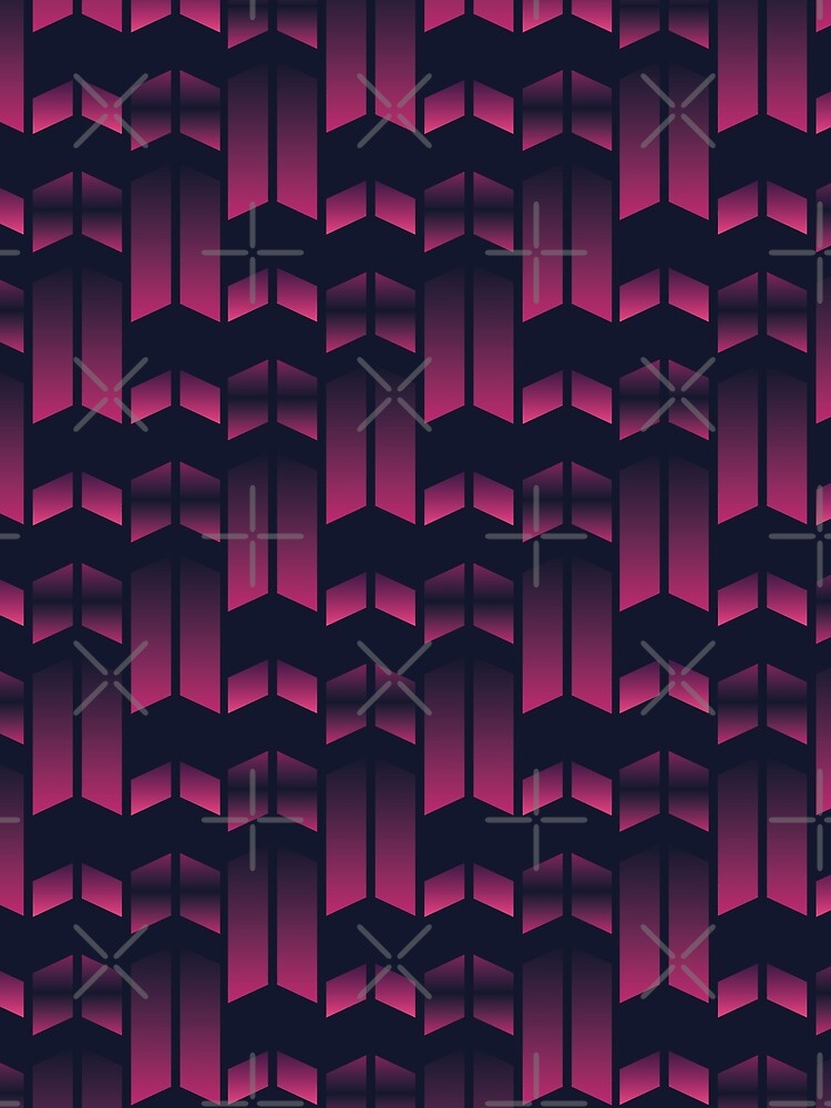 Pink abstract parallel arrow shapes by Marlene Wagenhofer