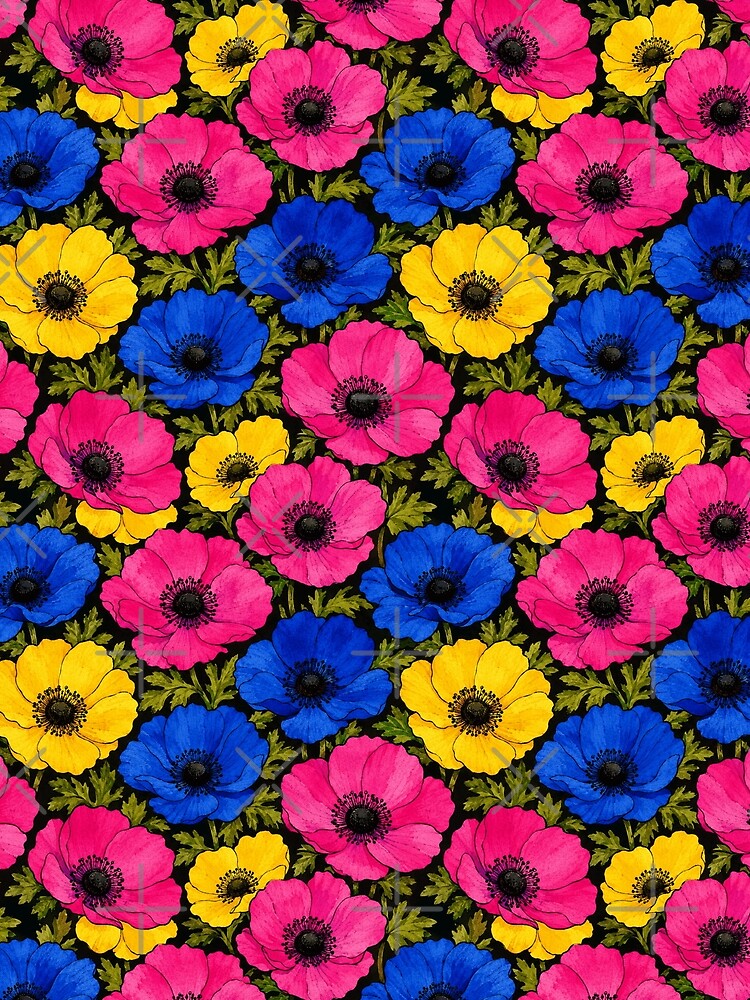 Anemone Pop Art Bold Graphic Seamless Pattern by Inkworksbyshery