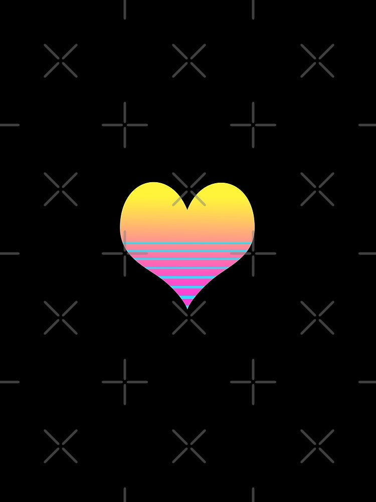 Heart RETRO WAVE,STYLE SYNTH WAVE 80S Love Theme, Pattern by enigma3a