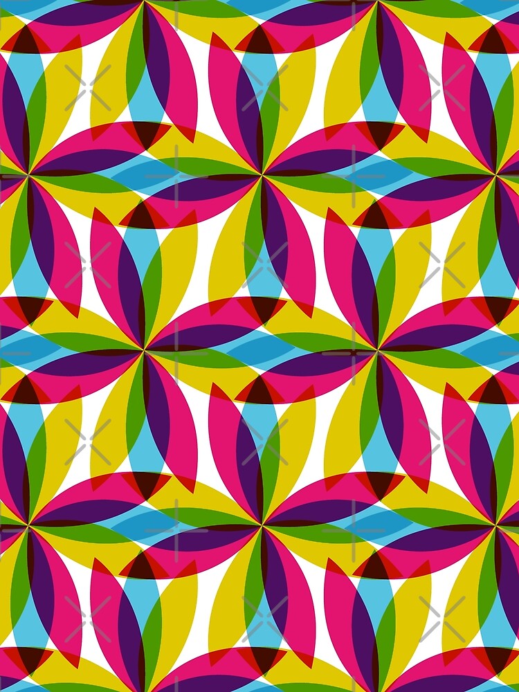 Abstract Techno Twirl Retro Shapes Pattern by Farissa Designs
