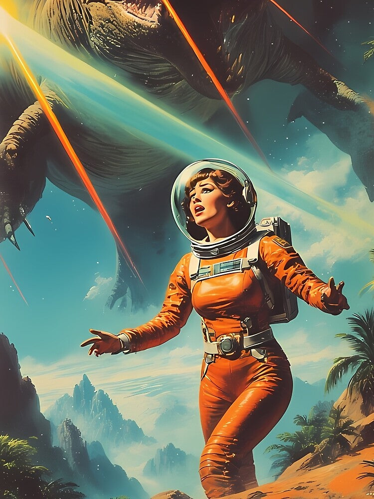 Copy of The Astronaut Woman on the Planet of the Dinosaurs by she-devil-shirt