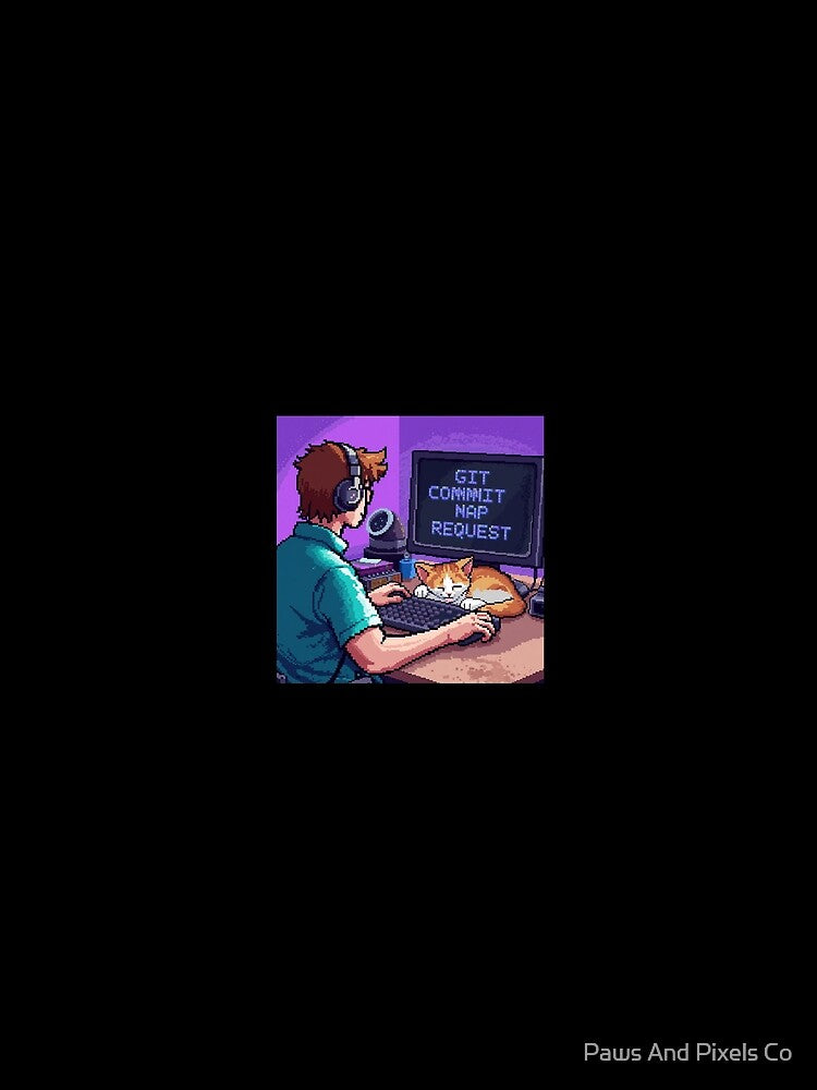 Git Commit Nap Request Pixel Art for Web Developers Cats Lovers! by Paws And Pixels Co