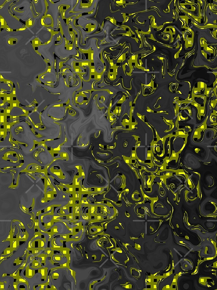 Black Yellow Pixelated Image by Sartoris Art