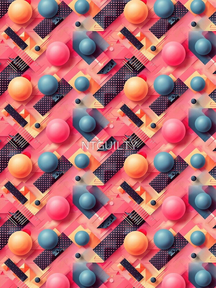 Vibrant Abstract 3D Geometric Composition by NTGUILTY