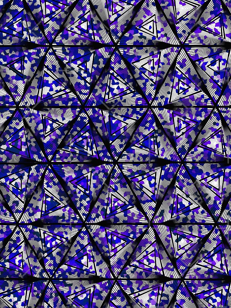 Blue Geometric Pixel by Sartoris Art