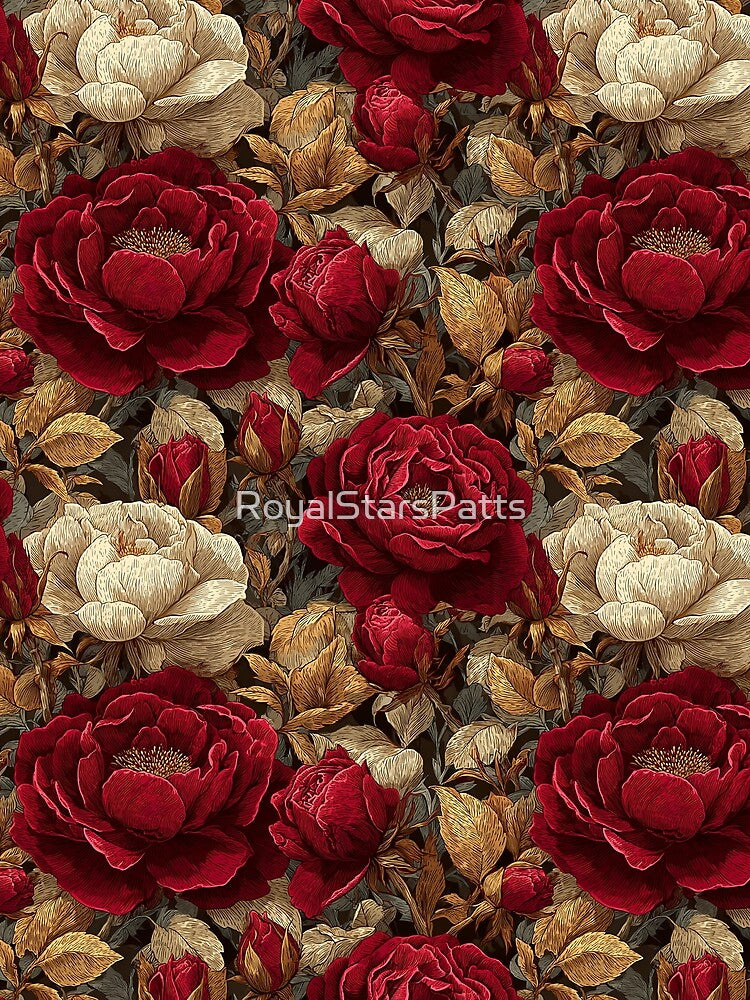 Unique Rose Print  - Retro Flower Floral  - Gifts For Him by RoyalStarsPatts
