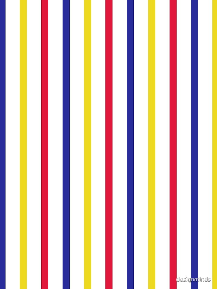 Vertical Stripes (red, blue, yellow) by Design Minds Boutique