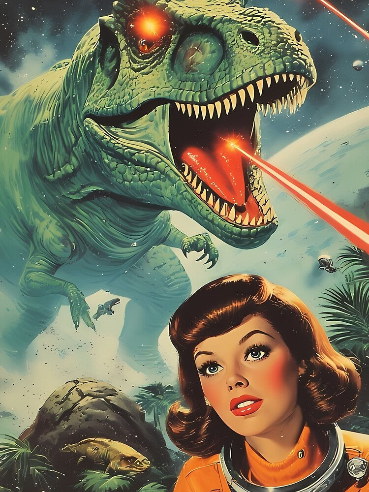 Space Girls and Laser Dinosaurs by she-devil-shirt