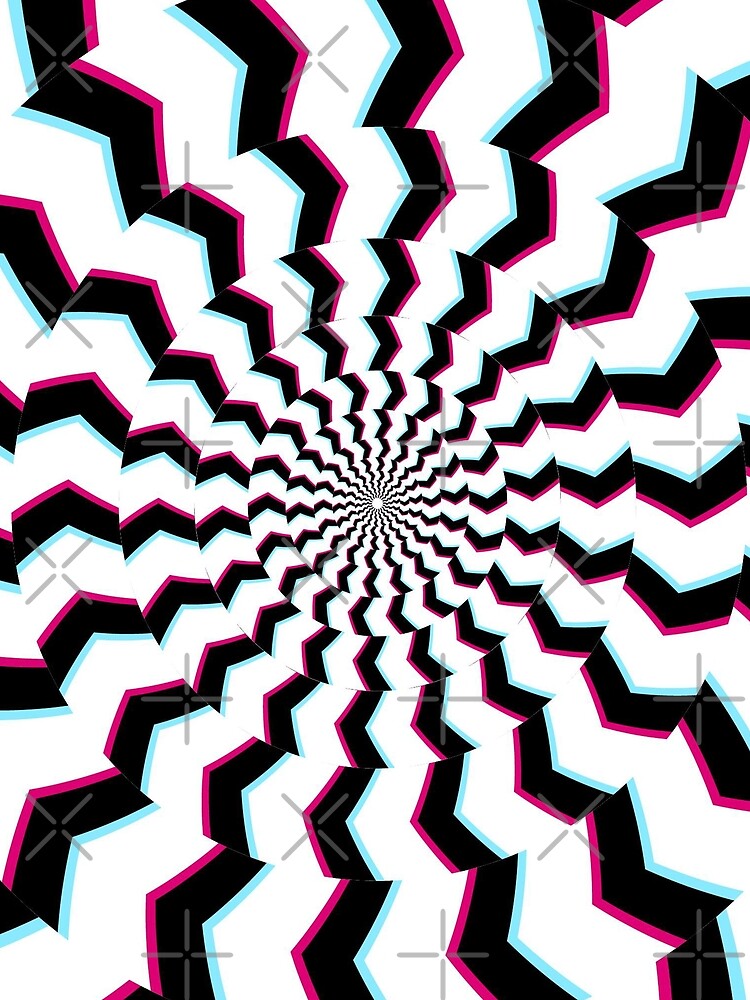 Psychedelic Black and White Optical Illusion Infinite Trippy Spiral by Xeuno