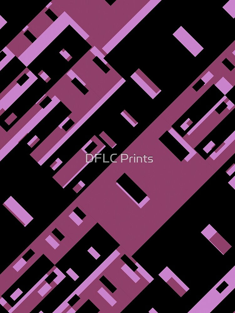 Purple Dark Geometric Shapes Pattern by DFLC Prints