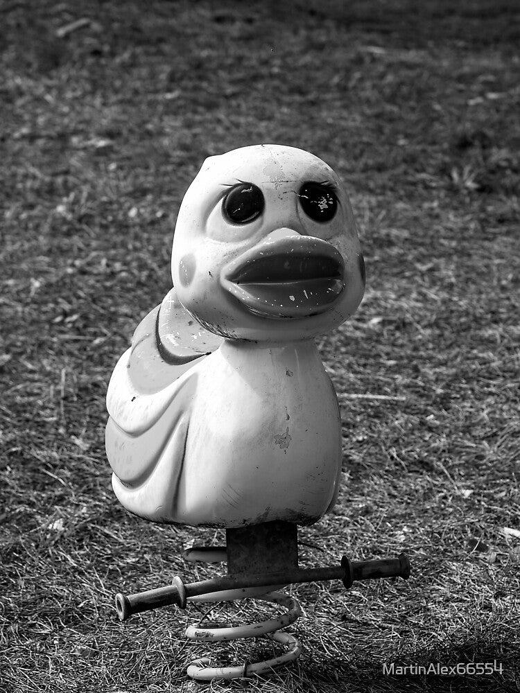 Vintage Black and White Duck Playground Spring Rider by MartinAlex66554