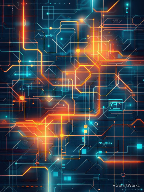 Abstract Neon Geometric Design by RGShirtWorks