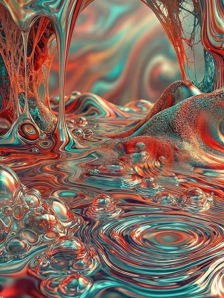 Melting Reality – Surreal Red & Teal Landscape by B-Russ-Stuff