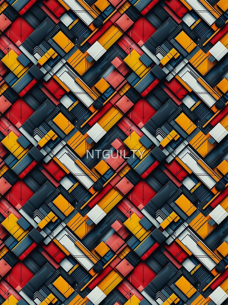 Abstract Geometric Metropolis: Dynamic Cityscape Pattern by NTGUILTY