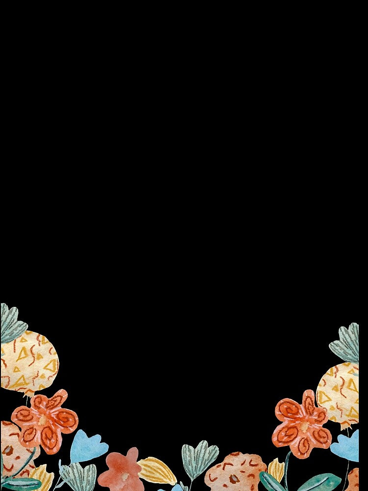 Border flower colors party a watercolor sketch black by Yana Mustafina | Boho Soulful Designs