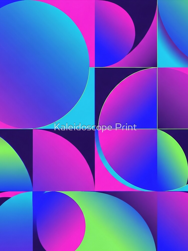 Neon Geometry Glow by Kaleidoscope Print