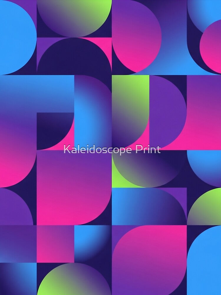 Cyber Neon Shapes by Kaleidoscope Print