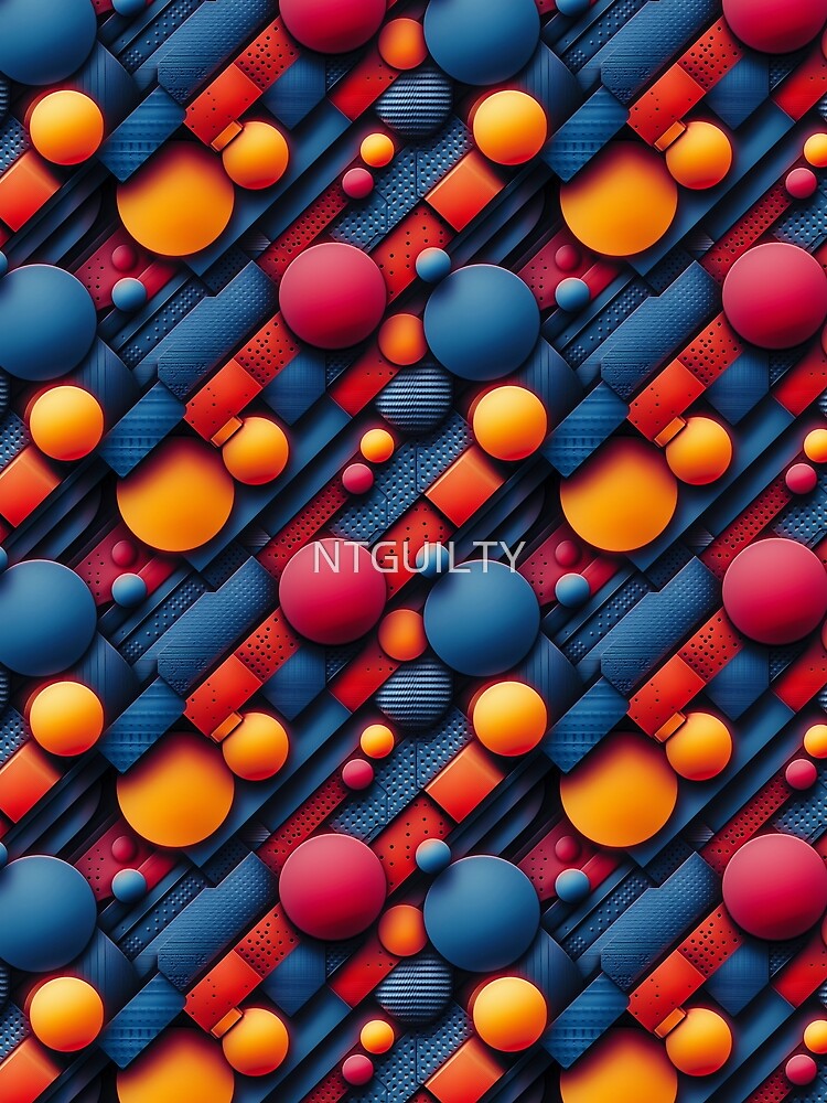 3D Modern Geometric Abstract Seamless Pattern by NTGUILTY