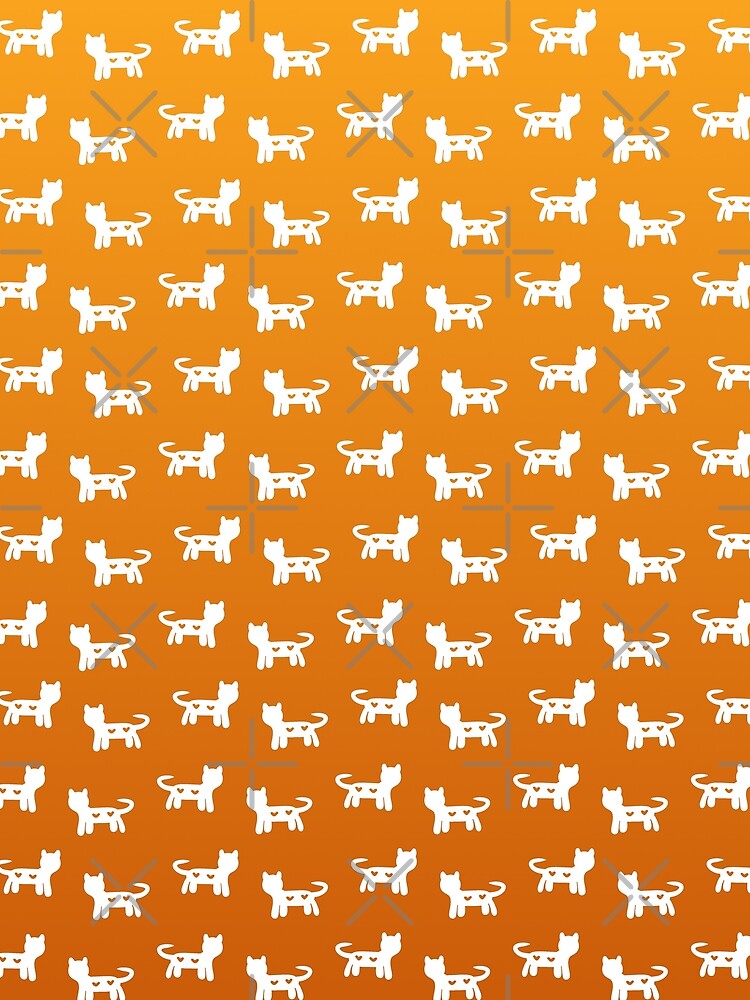 White Cats and Hearts on Orange Harvest Background by madtoyman