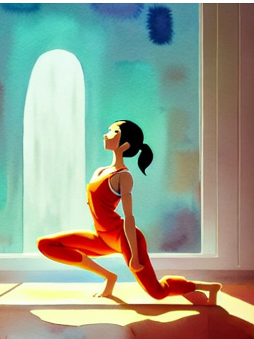 A lady practicing yoga by printiesart