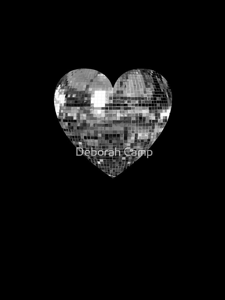 Mirrored Silver Disco Ball Heart by Deborah Camp