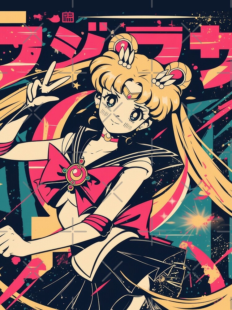 Sailor Moon Retro Warned Poster by AnimeArsenalPrints